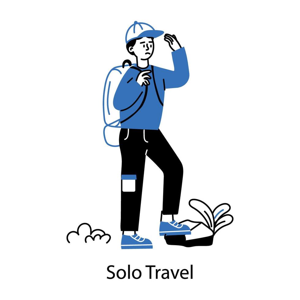 Trendy Solo Travel vector