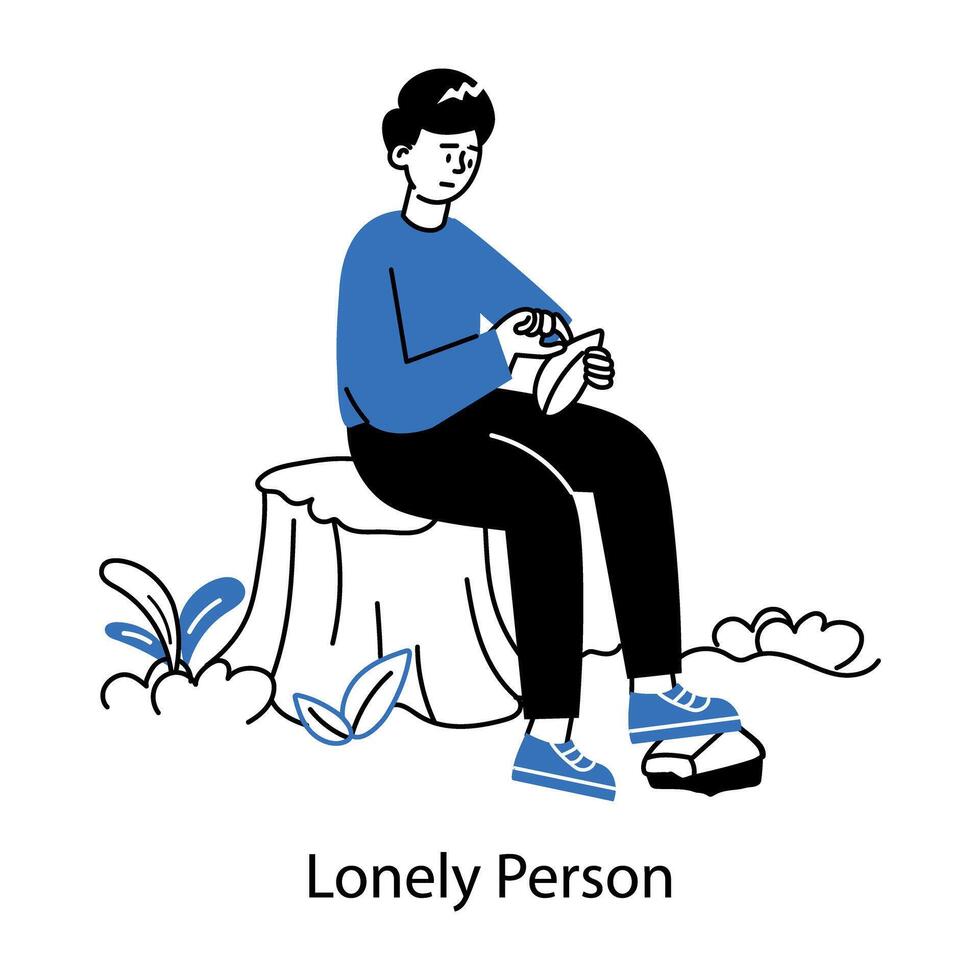 Trendy Lonely Person vector