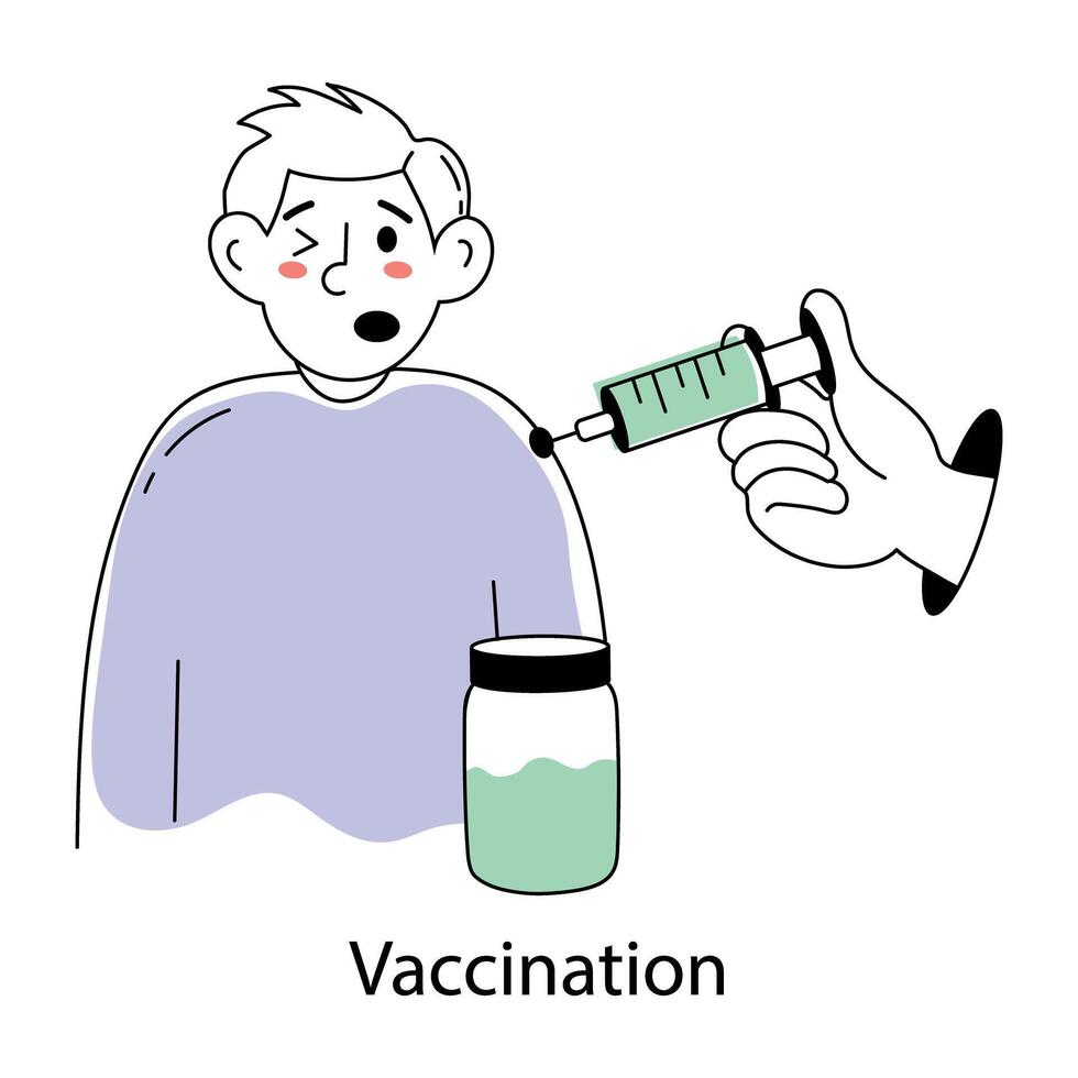 Trendy Vaccination Concepts vector