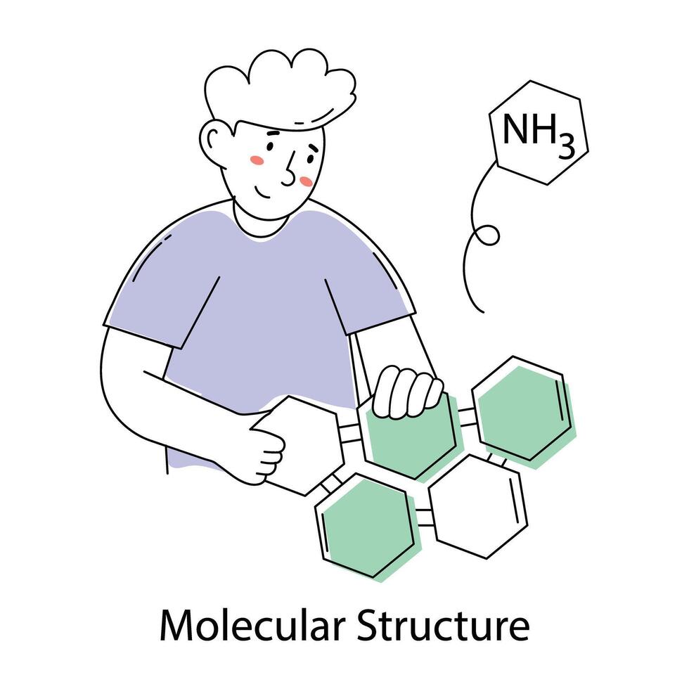 Trendy Molecular Structure vector