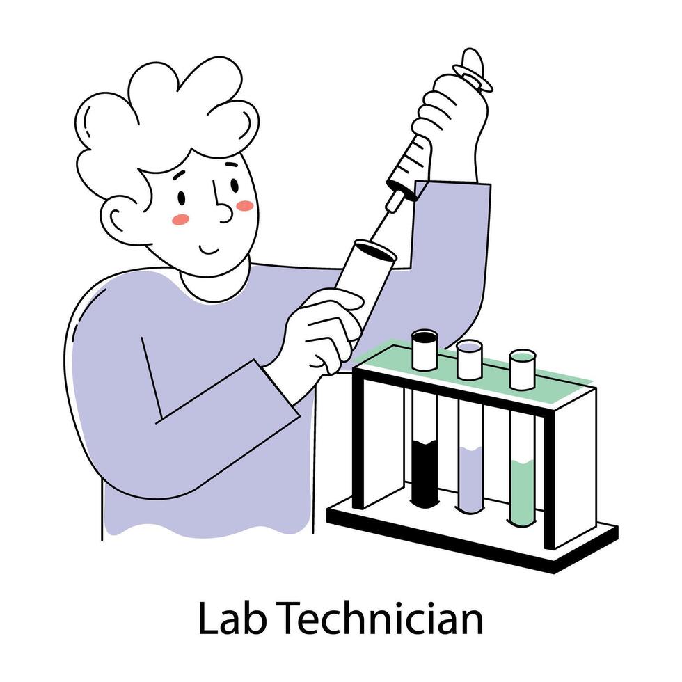Trendy Lab Technician vector