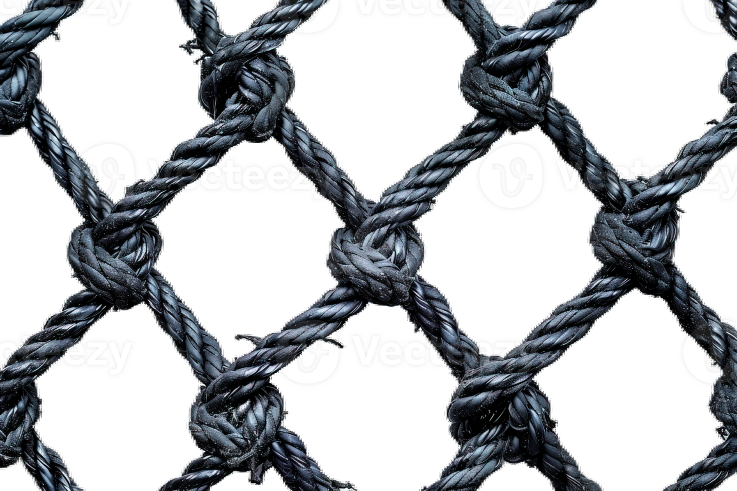 Black rope net isolated on transparent background , png