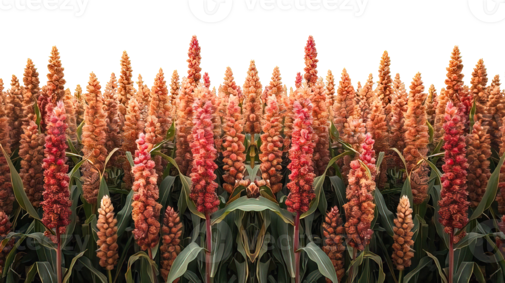 landscape of sorghum fields isolated on transparent background , png