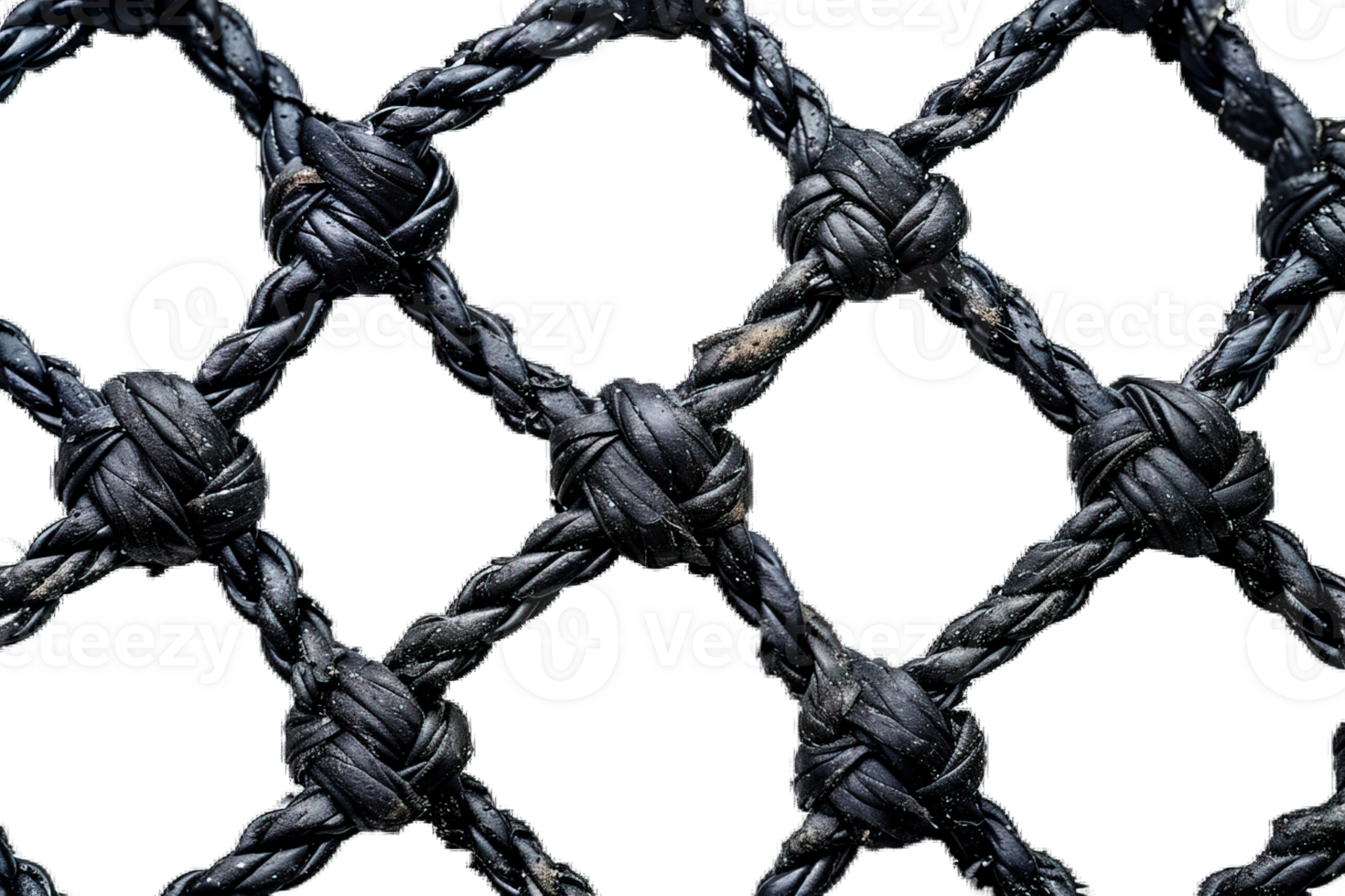 Black rope net isolated on transparent background , png