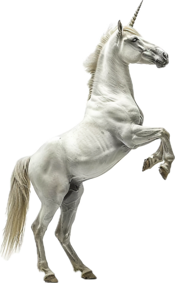 majestoso branco unicórnio recria acima. png