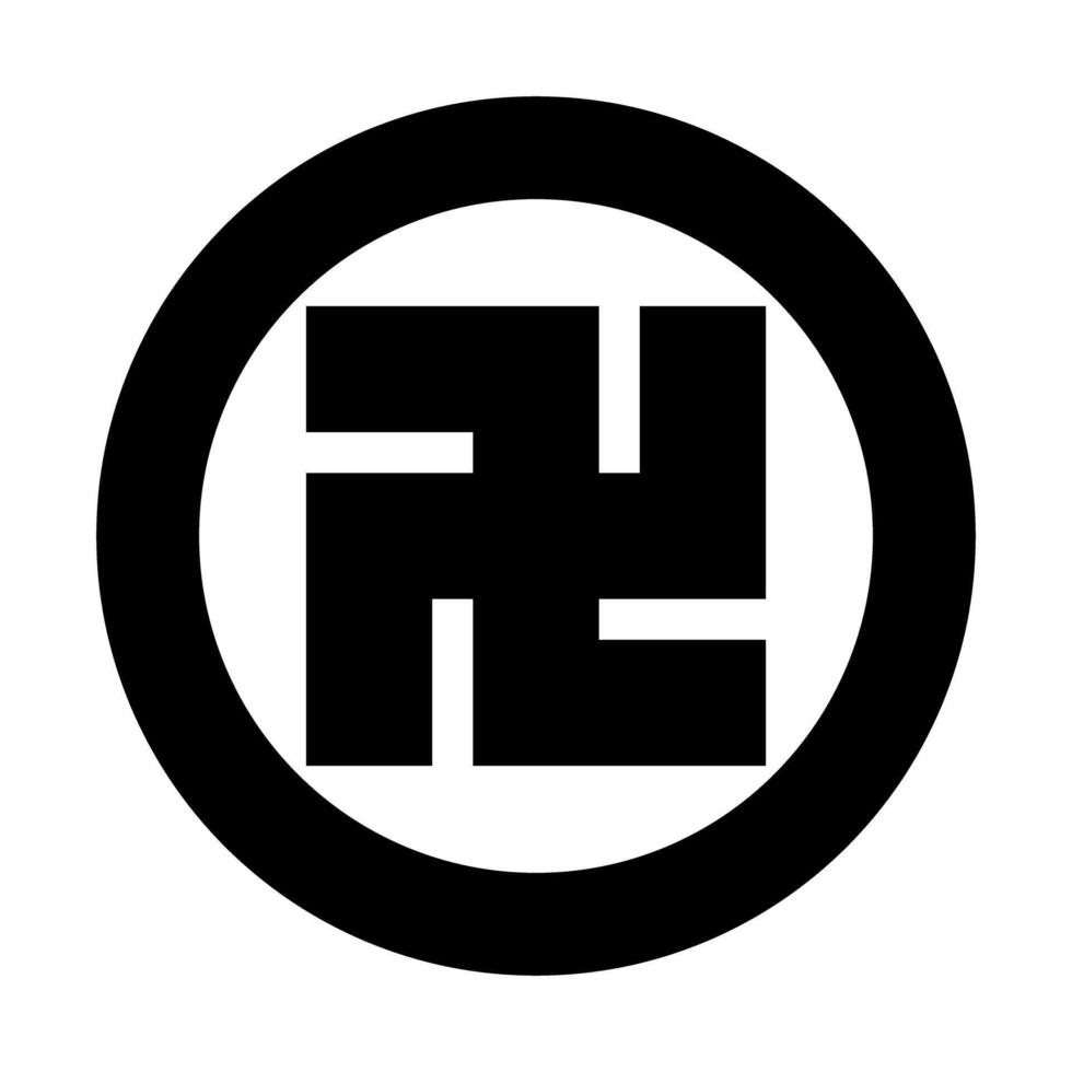 Round swastika icon. Temple map symbol icon. vector