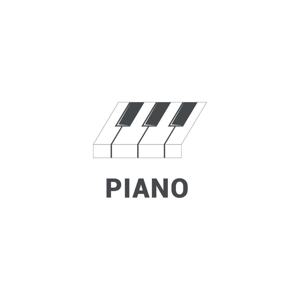 illustration of a simple piano line design. vector