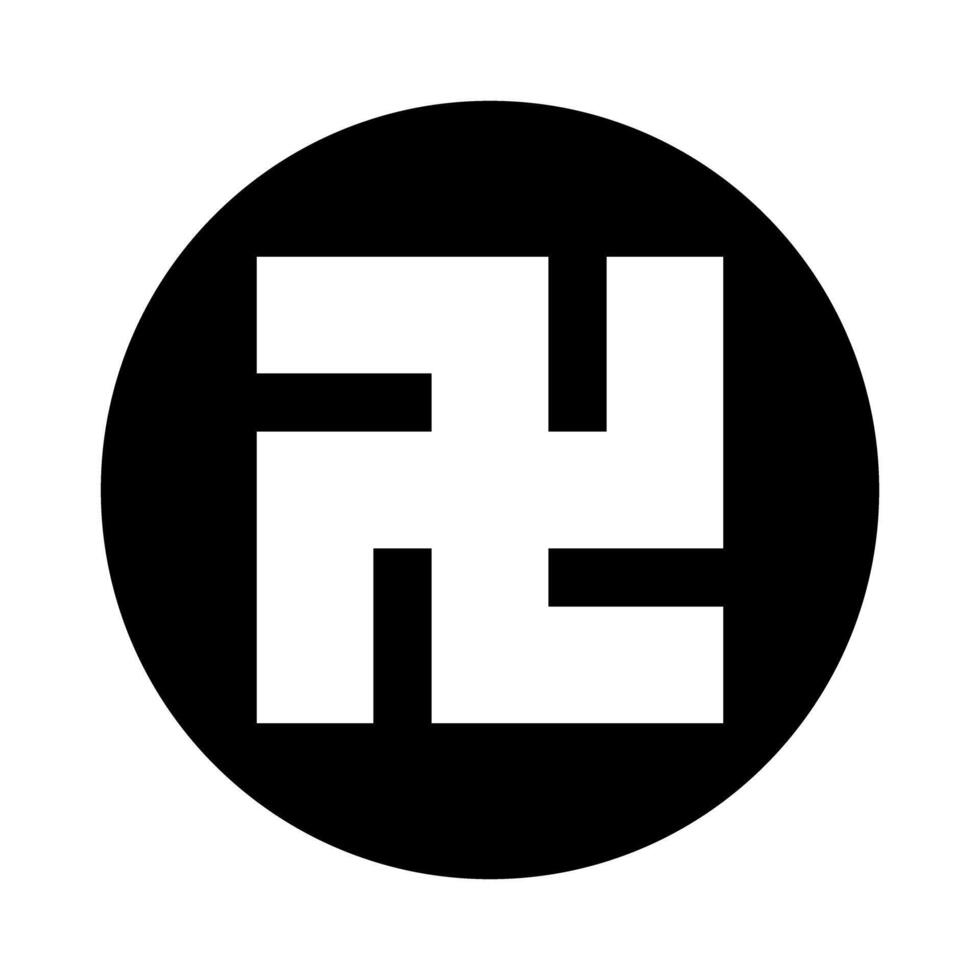 Round swastika silhouette icon. vector
