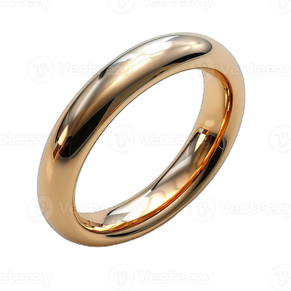 gold ring isolated on transparent background , png