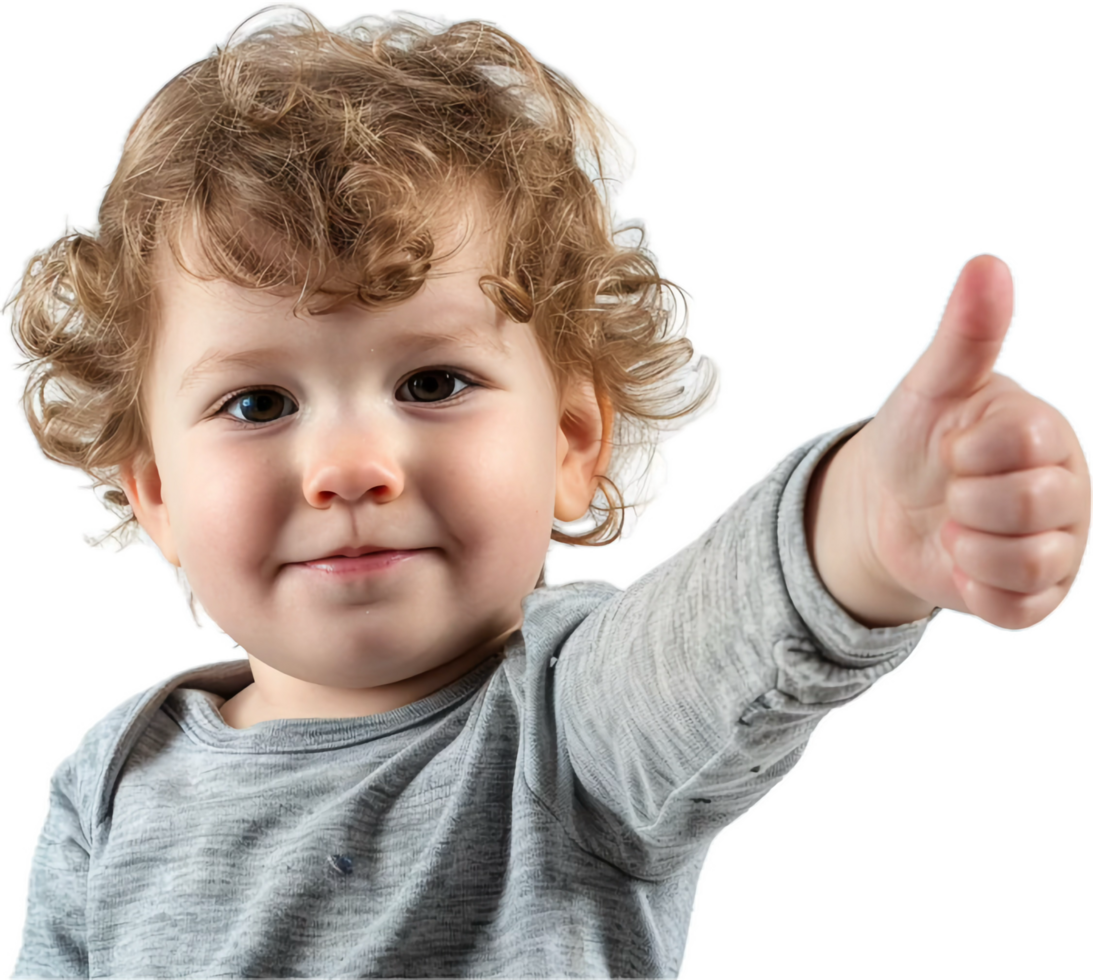 Cute Baby Giving Thumbs Up and Smiling. png
