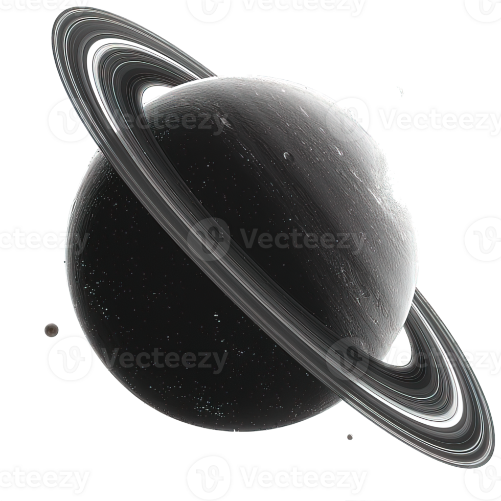 round planet with rings isolated on transparent background , png
