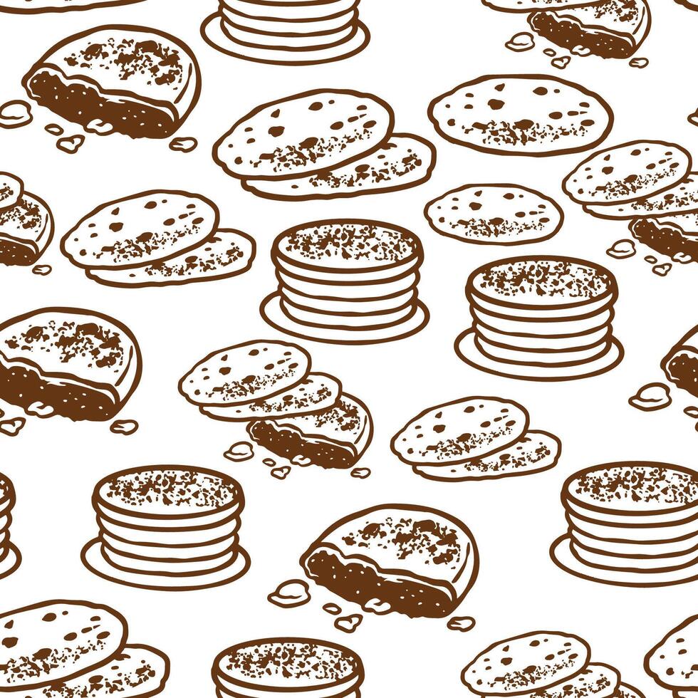 Seamless pattern of vintage bakery set vector