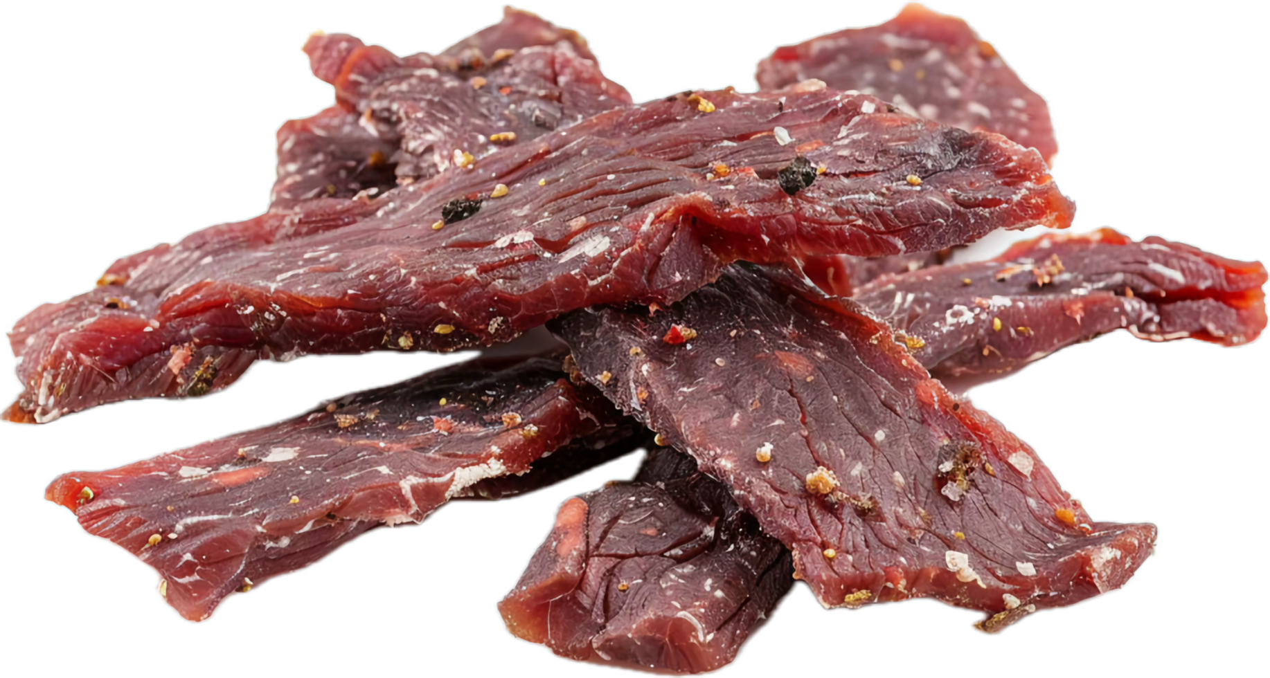 Piled Spicy Beef Jerky Slices. png