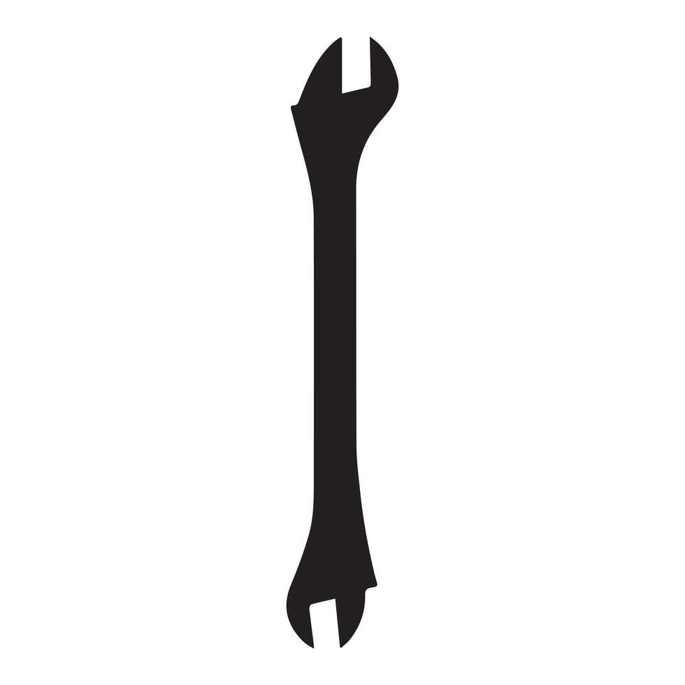 a Combination Wrench illustration in black and white vector