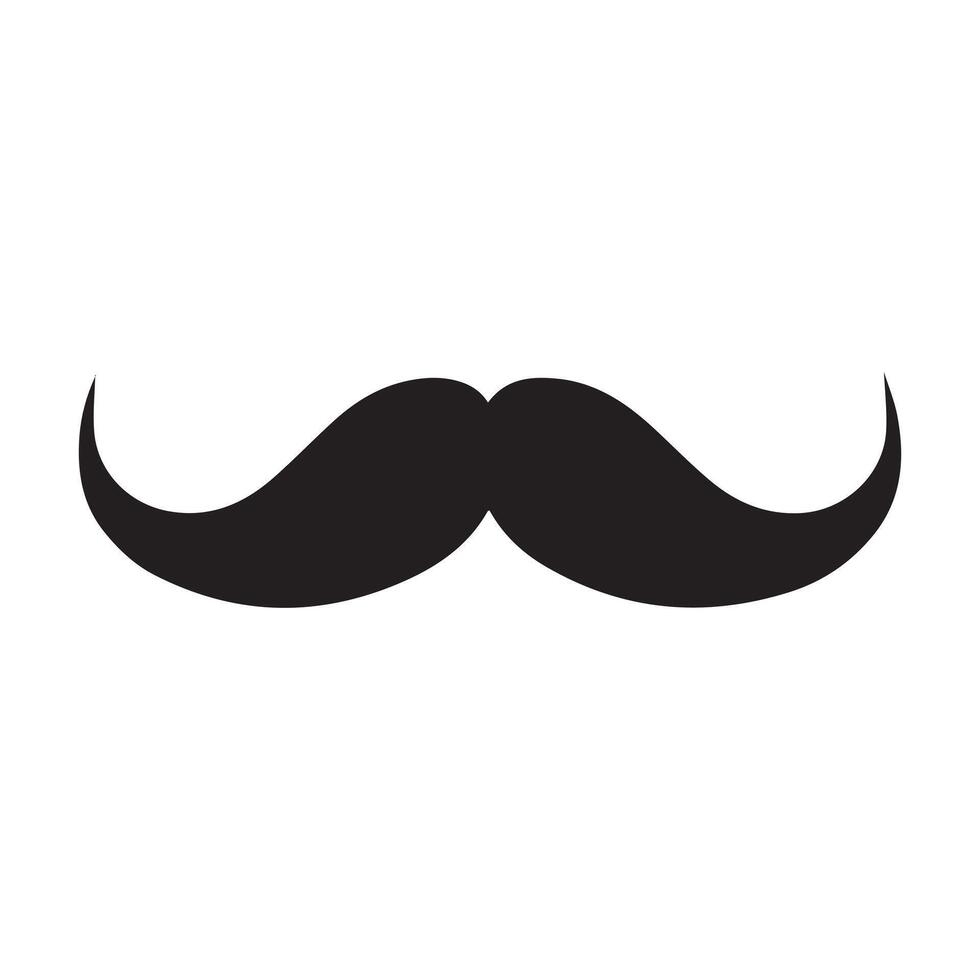 A mustache silhouette - mustache illustration in black and white vector