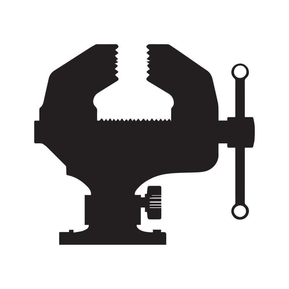 Vise Grip illustration in black and white vector