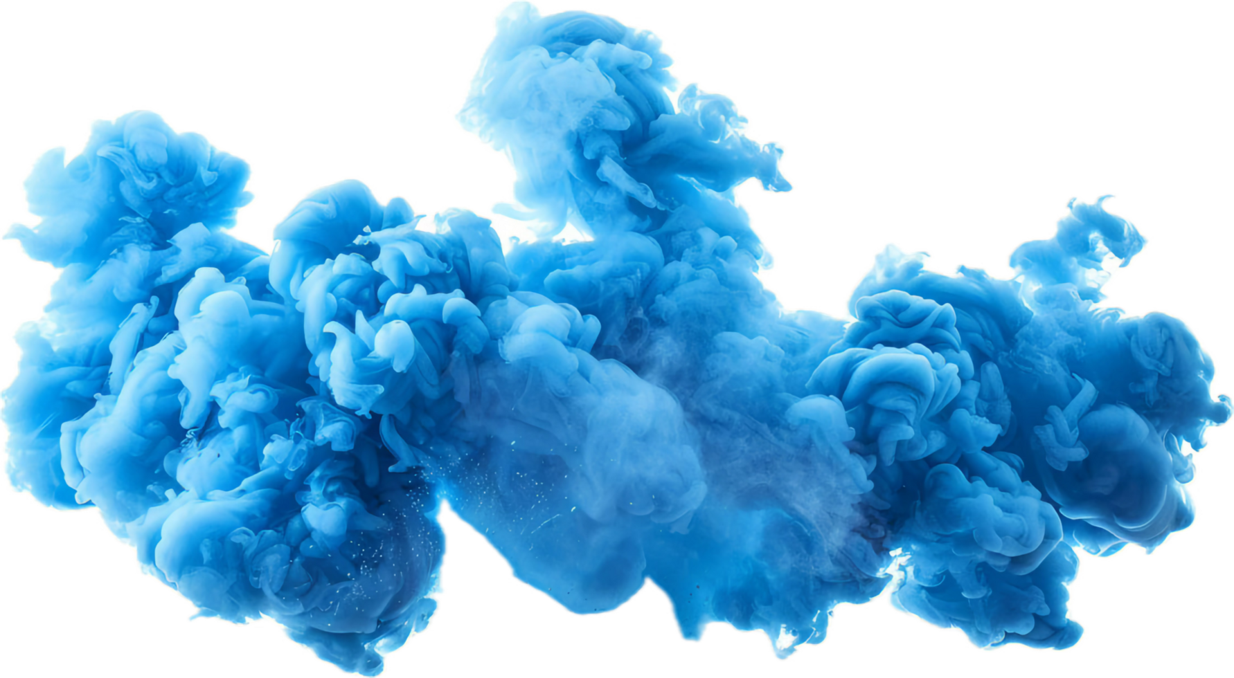 Vibrant Blue Ink Swirling. png