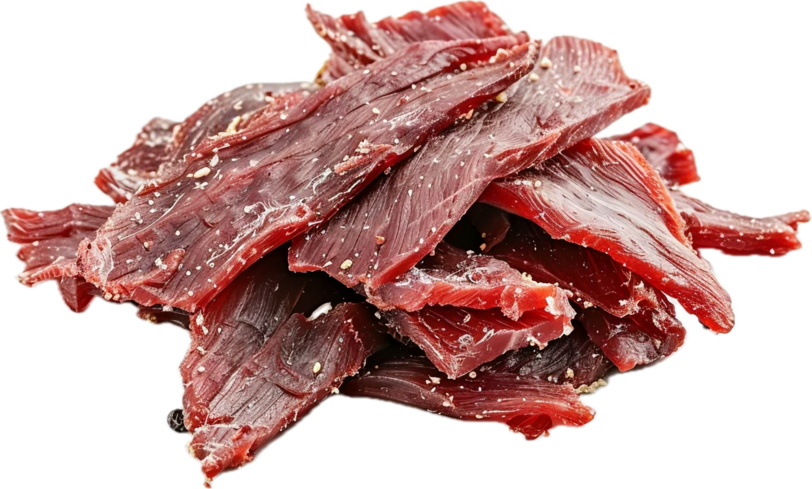 Piled Spicy Beef Jerky Slices. png