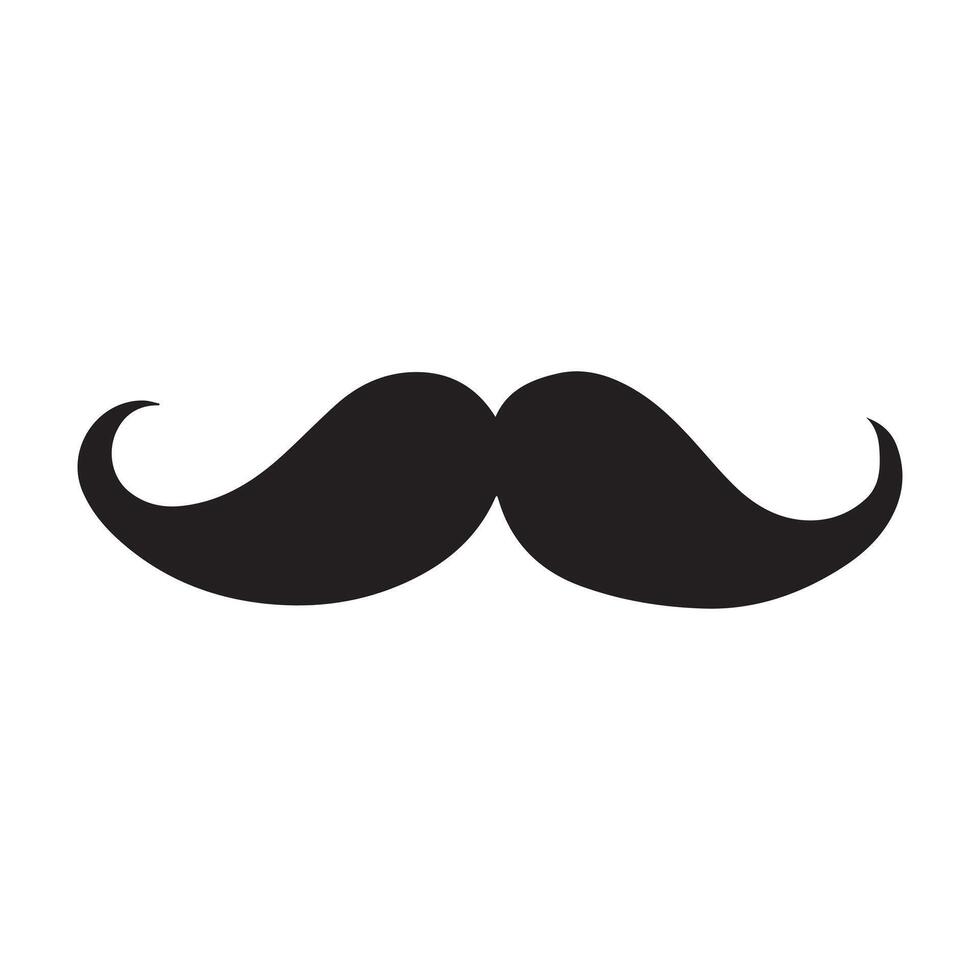 A mustache silhouette - mustache illustration in black and white vector