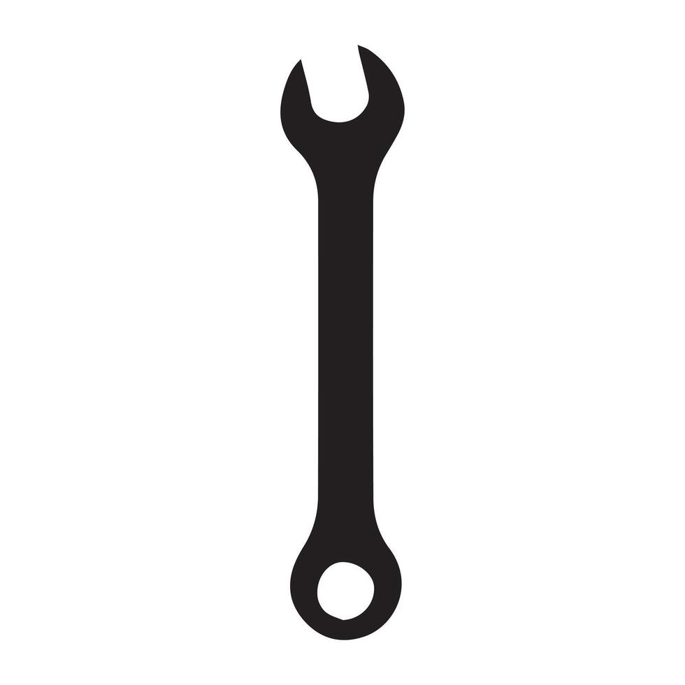 a Combination Wrench illustration in black and white vector