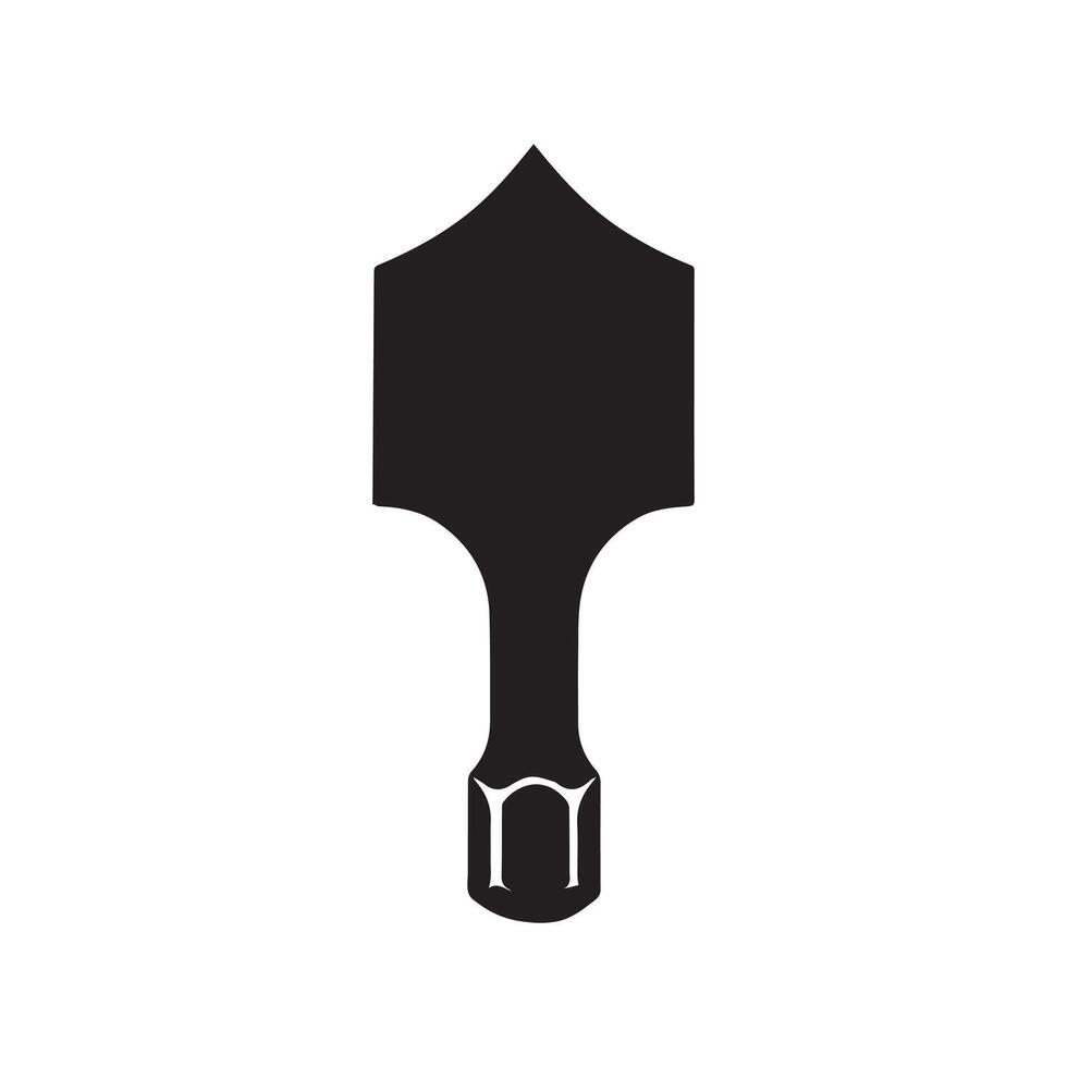 Spade Bit illustration in black and white vector