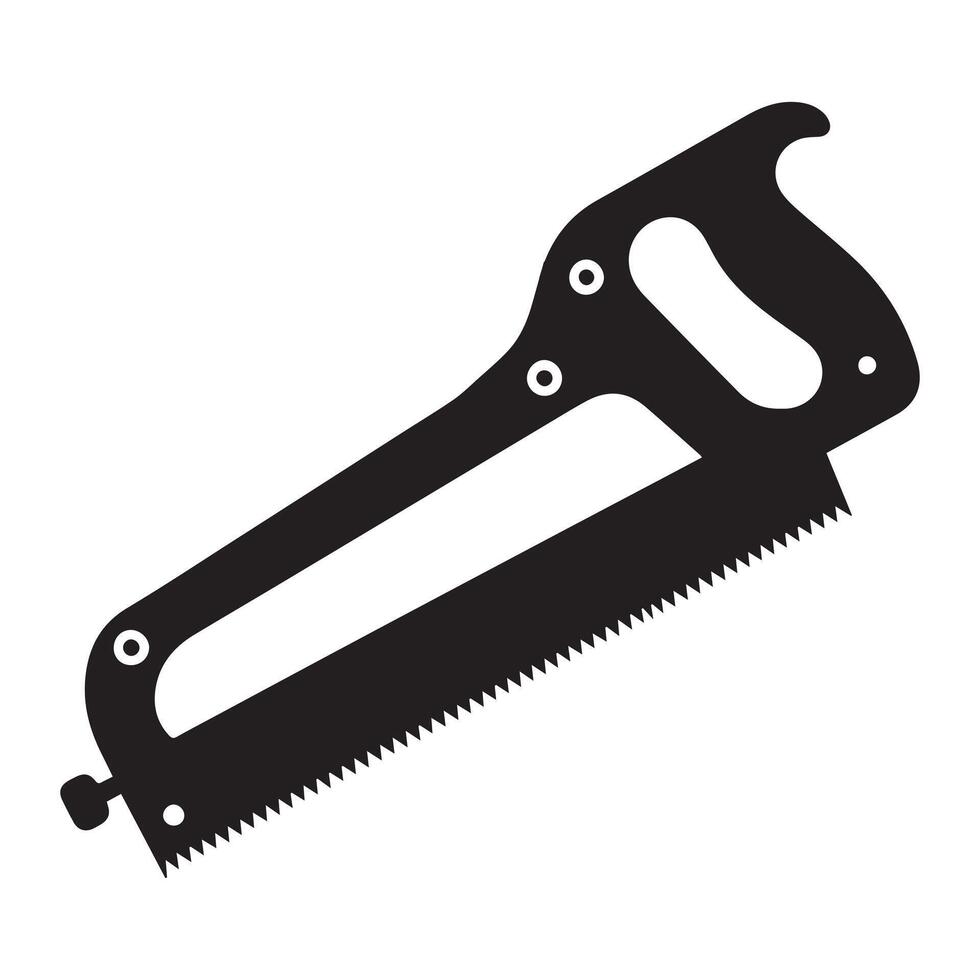 Fret Saw illustration in black and white vector
