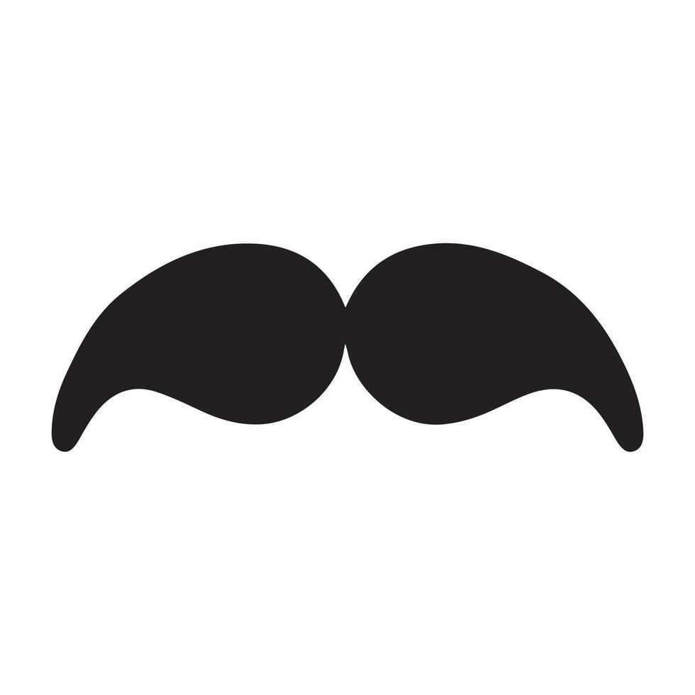 A mustache silhouette - mustache illustration in black and white vector
