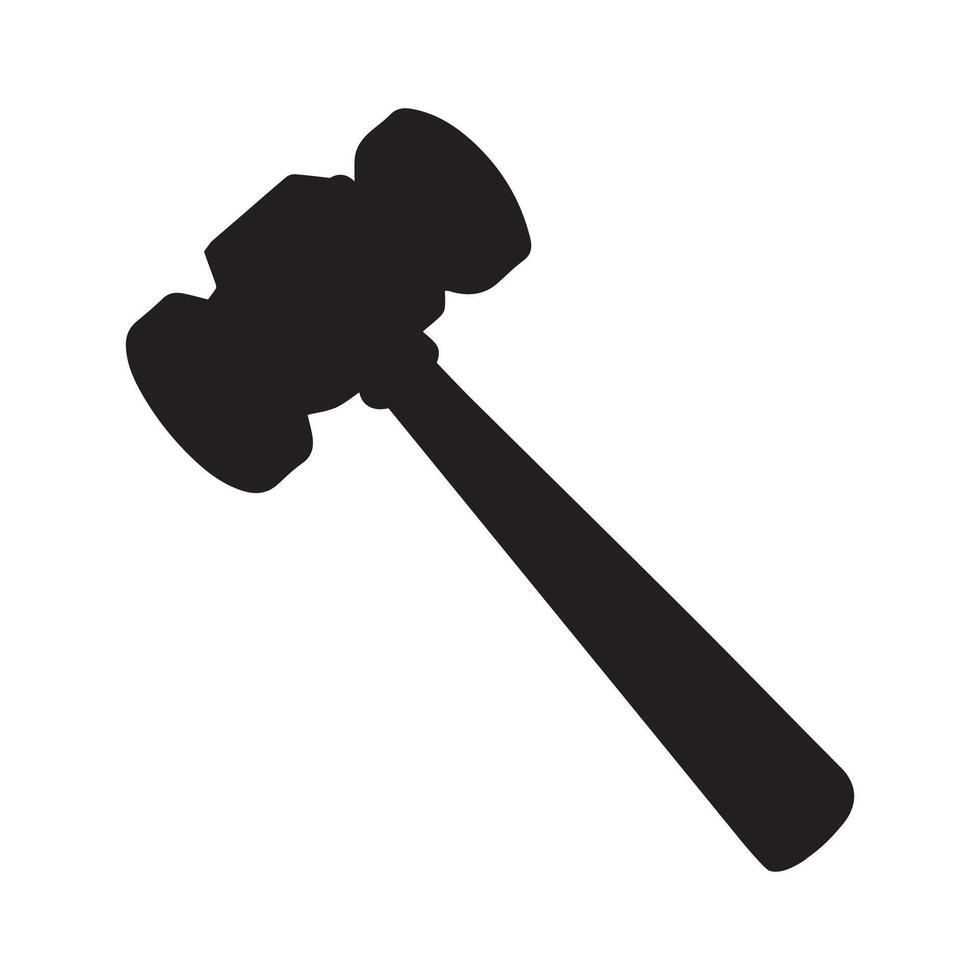 a mallet hammer illustration in black and white vector
