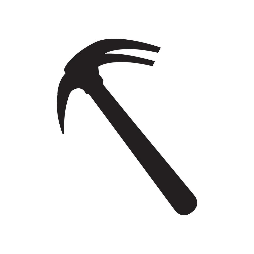 Hammer tool illustration in black and white vector