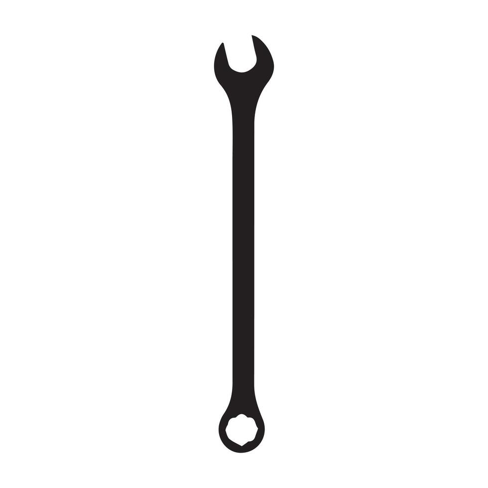 a Combination Wrench illustration in black and white vector