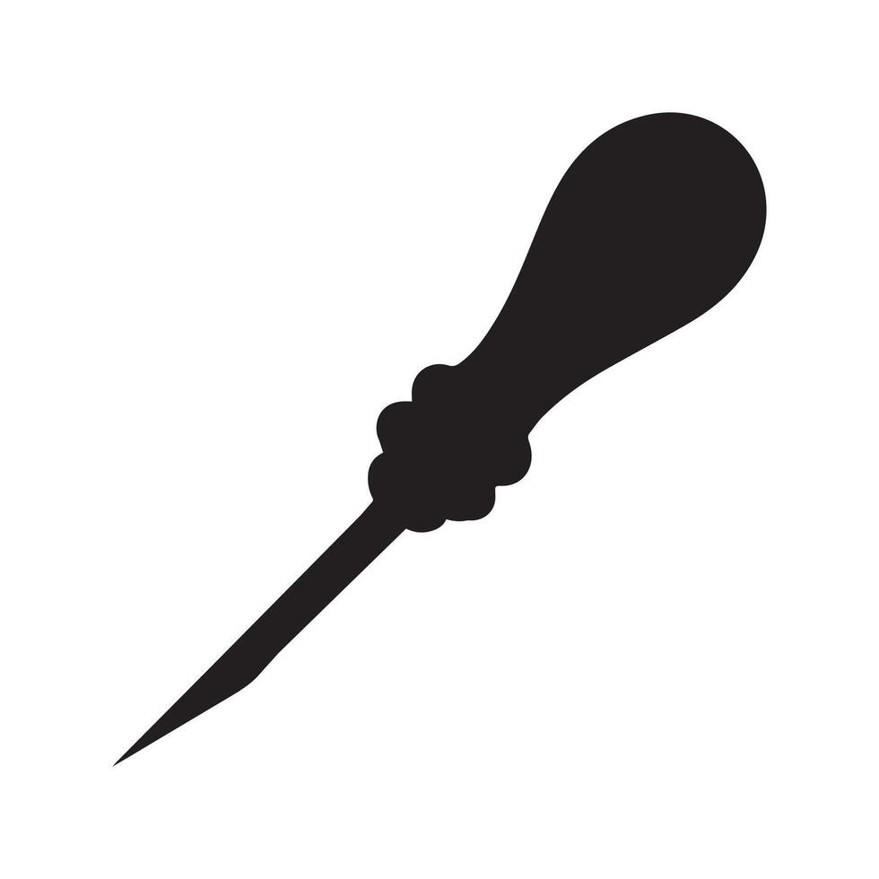 a scratch awl illustration in black and white vector