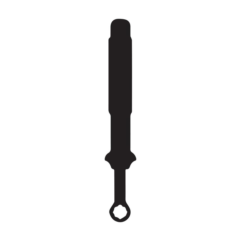 a Combination Wrench illustration in black and white vector