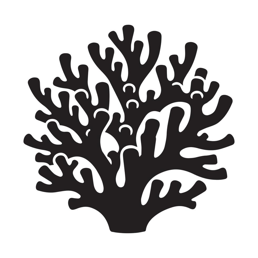 A Hammer Coral illustration in black and white vector
