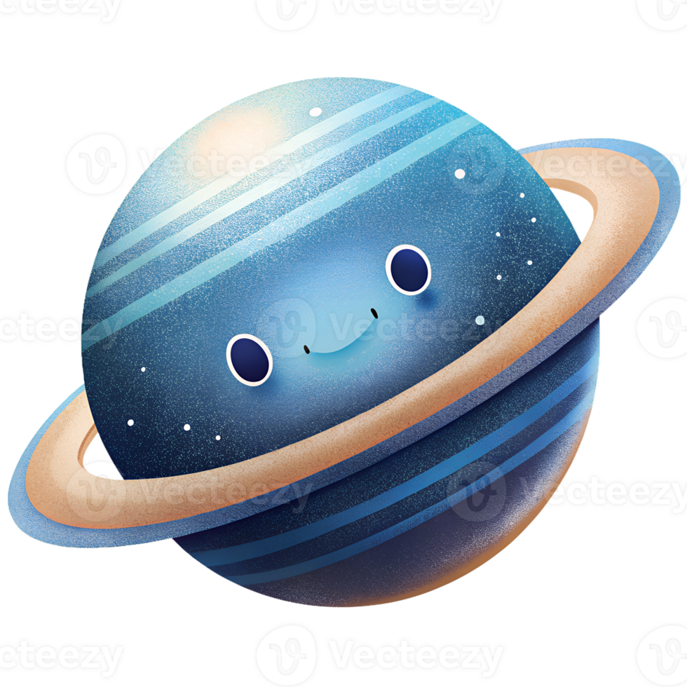 cute saturn isolated on background png