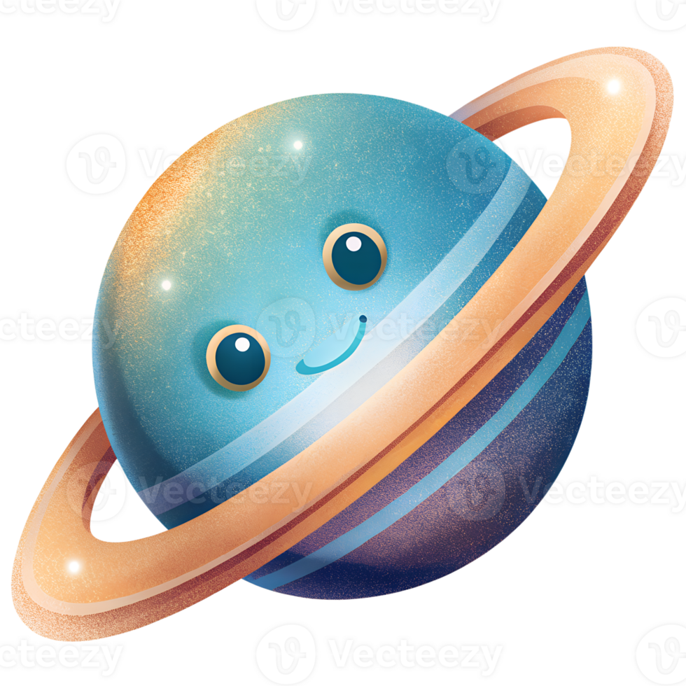 cute saturn isolated on background png