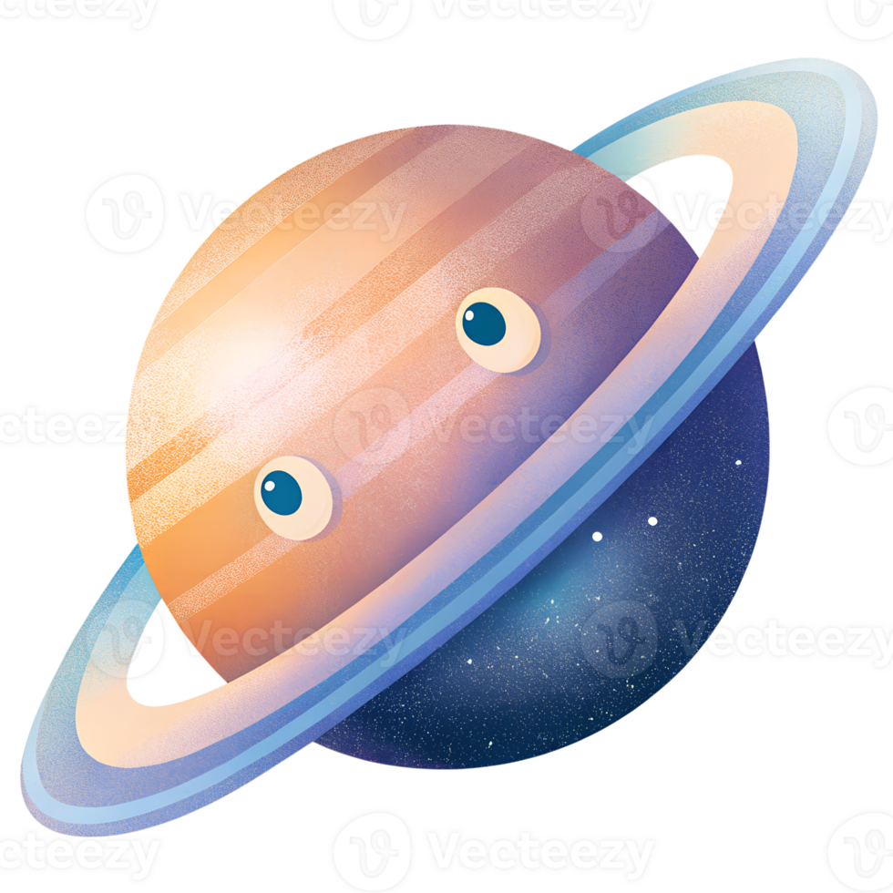 cute saturn isolated on background png