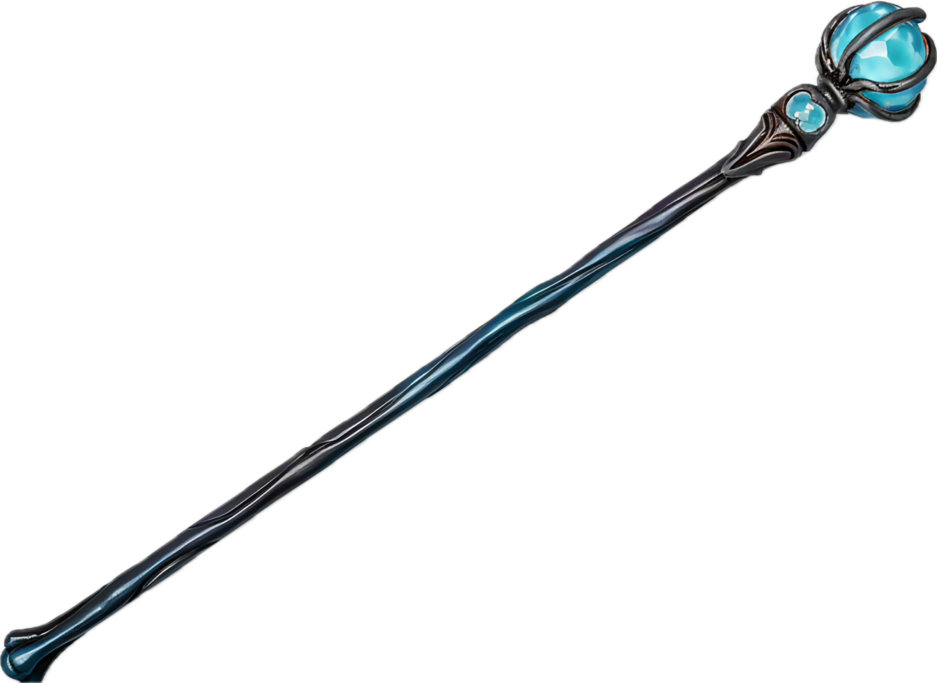 Fantasy Magic Wand with Blue Gem. png
