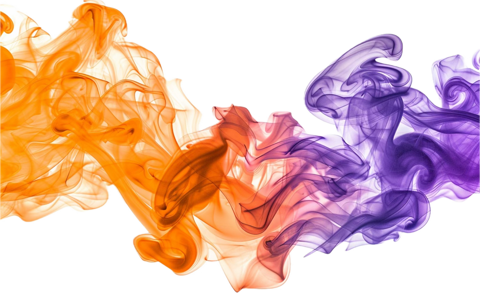 Purple and Orange Ink Swirling in Water. png