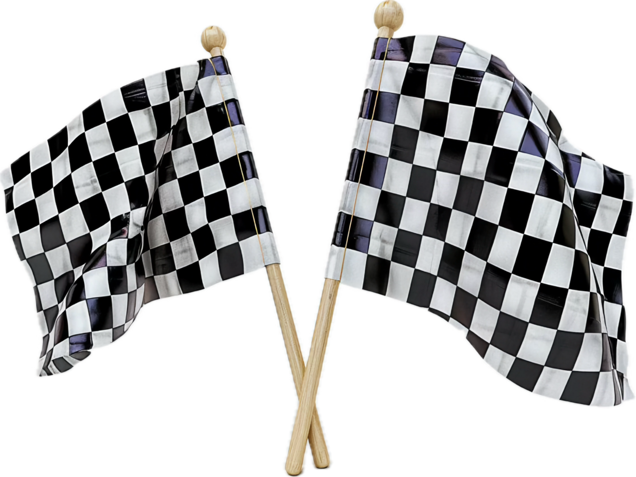 Two Crossed Racing Checkered Flags. png