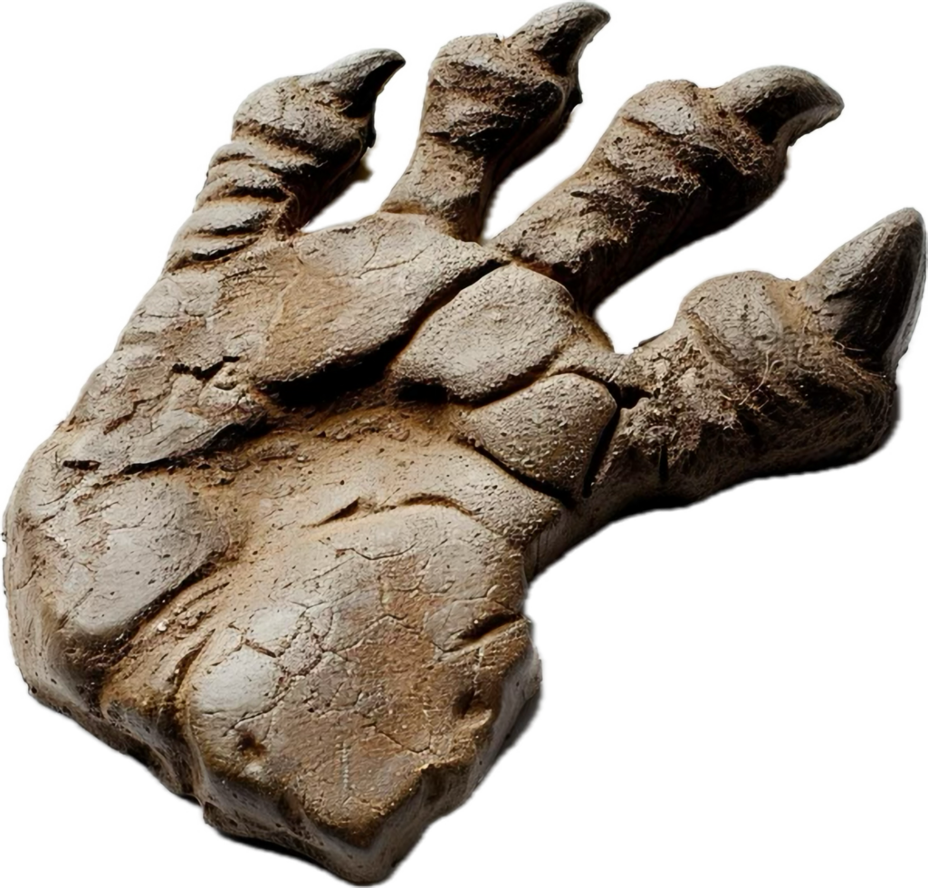 Close-Up of Fossilized Dinosaur Claw. png