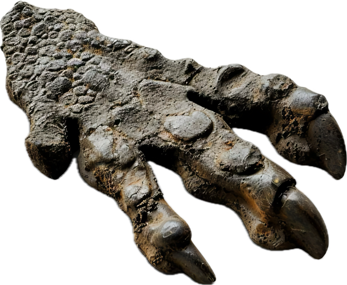 Close-Up of Fossilized Dinosaur Claw. png
