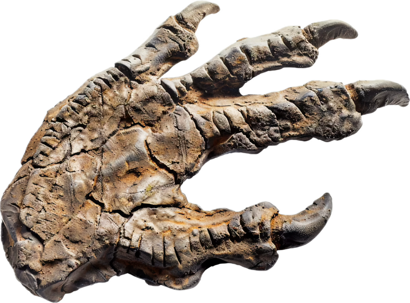 Close-Up of Fossilized Dinosaur Claw. png