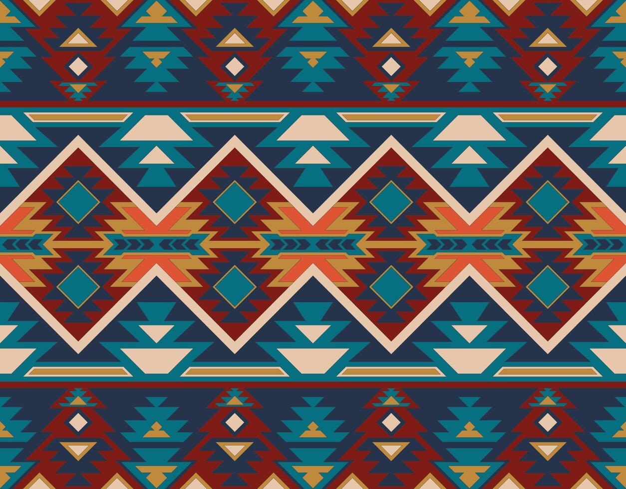 Aztec, Navajo geometric seamless pattern. Native American Southwest print. Ethnic design wallpaper, fabric, cover, textile, rug, blanket. vector