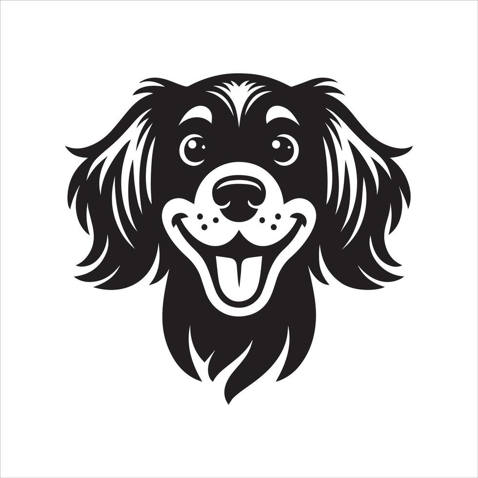 A Playful Giant Schnauzer Dog Face illustration in black and white vector