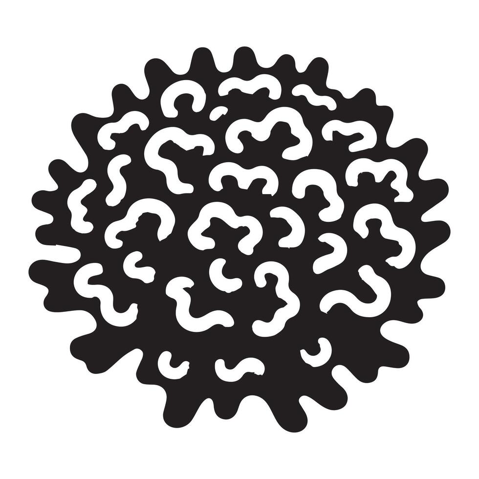 a Rose Coral illustration in black and white vector