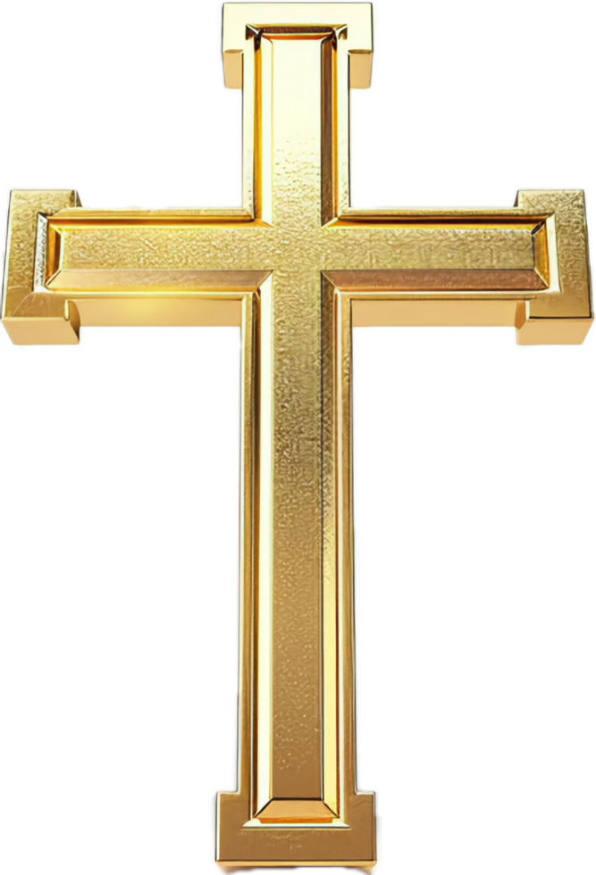 Golden Cross with Intricate Design. png