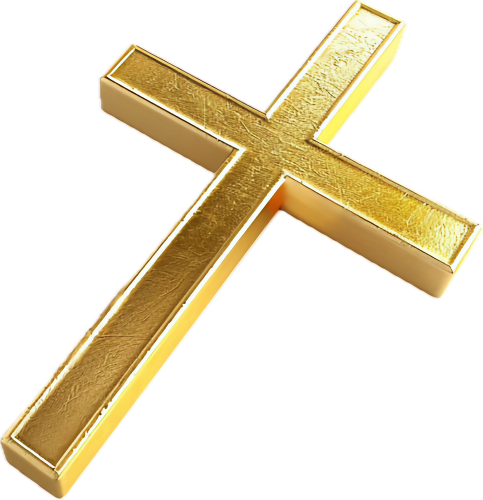 Golden Cross with Intricate Design. png