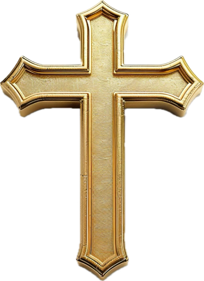 Golden Cross with Intricate Design. png