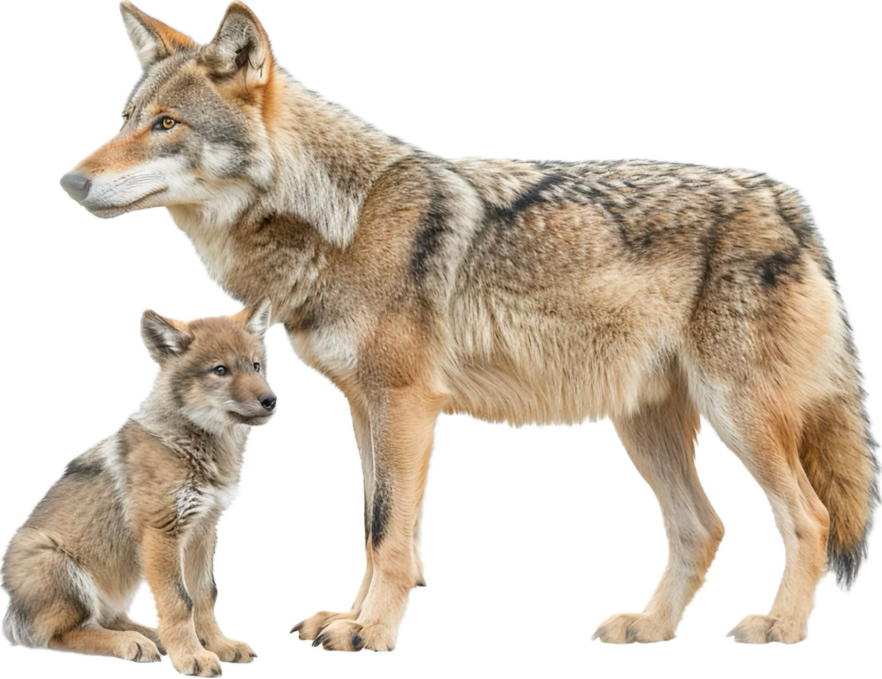 Mother Wolf with Adorable Pup. png