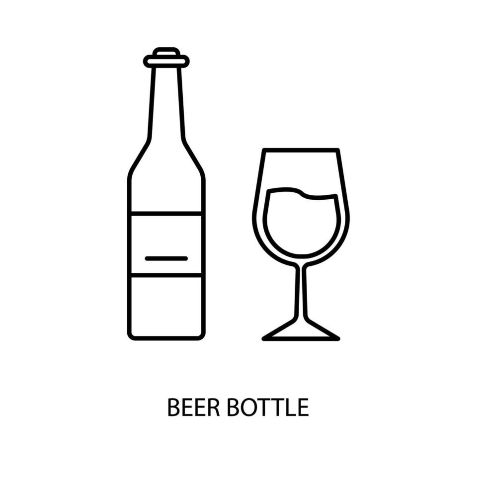 beer bottle concept line icon. Simple element illustration. beer bottle concept outline symbol design. vector
